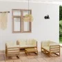 7-piece garden furniture set with solid pine wood cushions by , Garden sets - Ref: Foro24-3076497, Price: 825,97 €, Discount: %