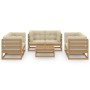 7-piece garden furniture set with solid pine wood cushions by , Garden sets - Ref: Foro24-3076497, Price: 825,97 €, Discount: %