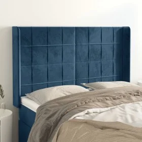 Kopfteil mit dunkelblauen Samtohren 147x16x118/128 cm von , Kopf- und Fußteile - Ref: Foro24-3119632, Preis: 109,47 €, Rabatt: %
