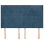 Headboard with dark blue velvet ears 147x16x118/128 cm by , Headboards and footboards - Ref: Foro24-3119632, Price: 93,18 €, ...
