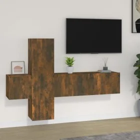TV-Möbelset 3-teilig aus geräuchertem Eichensperrholz von , TV-Möbel - Ref: Foro24-3120227, Preis: 106,20 €, Rabatt: %