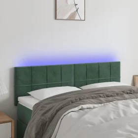 Dark gray velvet headboard with LED 144x5x78/88 cm by , Headboards and footboards - Ref: Foro24-3121663, Price: 64,37 €, Disc...