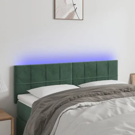 Dark gray velvet headboard with LED 144x5x78/88 cm by , Headboards and footboards - Ref: Foro24-3121663, Price: 64,37 €, Disc...