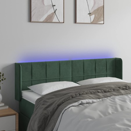 LED-Kopfteil aus dunkelgrünem Samt, 147 x 16 x 78/88 cm von , Kopf- und Fußteile - Ref: Foro24-3123287, Preis: 69,82 €, Rabat...