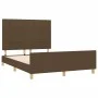 Dark brown fabric bed frame with headboard 140x190cm by , Beds and slatted bases - Ref: Foro24-3125052, Price: 218,33 €, Disc...