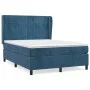 Box spring bed with dark blue velvet mattress 140x190 cm by , Beds and slatted bases - Ref: Foro24-3129211, Price: 521,45 €, ...