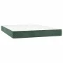Box spring bed with mattress and LED dark green velvet 140x190cm by , Beds and slatted bases - Ref: Foro24-3134402, Price: 45...