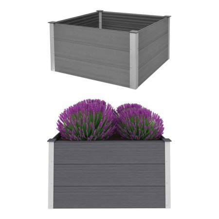 Graues WPC-Blumenbeet 100x100x54 cm von vidaXL, Töpfe und Pflanzgefäße - Ref: Foro24-43605, Preis: 177,88 €, Rabatt: %