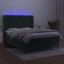 Box spring bed with mattress and LED dark green velvet 140x190cm by , Beds and slatted bases - Ref: Foro24-3139562, Price: 53...