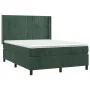 Box spring bed with mattress and LED dark green velvet 140x190cm by , Beds and slatted bases - Ref: Foro24-3139562, Price: 53...