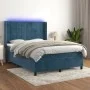 Box spring bed with mattress and LED dark blue velvet 140x200 cm by , Beds and slatted bases - Ref: Foro24-3139569, Price: 48...