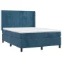 Box spring bed with mattress and LED dark blue velvet 140x200 cm by , Beds and slatted bases - Ref: Foro24-3139569, Price: 48...