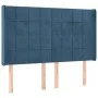 Box spring bed with mattress and LED dark blue velvet 140x200 cm by , Beds and slatted bases - Ref: Foro24-3139569, Price: 48...