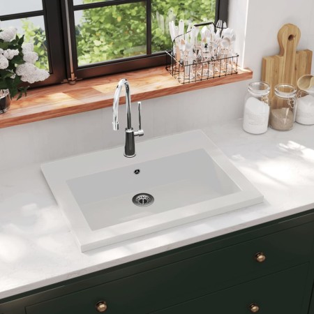 Weißes Granitwaschbecken 600x450x120 mm von vidaXL, Sinkt - Ref: Foro24-142964, Preis: 159,96 €, Rabatt: %