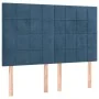 Box spring bed with mattress and LED dark blue velvet 140x190 cm by , Beds and slatted bases - Ref: Foro24-3136123, Price: 49...