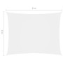 Toldo de vela rectangular tela Oxford blanco 6x8 m
