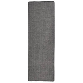 Alfombra de exterior de tejido plano gris 80x250 cm