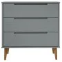 Mesita de noche MOLDE madera maciza de pino gris 80x40x80 cm de , Cajoneras - Ref: Foro24-350506, Precio: 149,76 €, Descuento: %