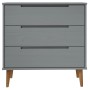 MOLDE bedside table solid gray pine wood 80x40x80 cm by , Drawers - Ref: Foro24-350506, Price: 152,29 €, Discount: %