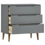 Mesita de noche MOLDE madera maciza de pino gris 80x40x80 cm de , Cajoneras - Ref: Foro24-350506, Precio: 149,76 €, Descuento: %