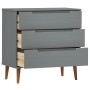 MOLDE bedside table solid gray pine wood 80x40x80 cm by , Drawers - Ref: Foro24-350506, Price: 152,29 €, Discount: %