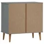 MOLDE bedside table solid gray pine wood 80x40x80 cm by , Drawers - Ref: Foro24-350506, Price: 149,87 €, Discount: %