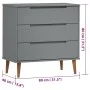 MOLDE bedside table solid gray pine wood 80x40x80 cm by , Drawers - Ref: Foro24-350506, Price: 149,87 €, Discount: %