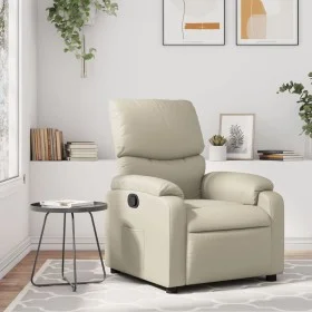 Sillón reclinable de cuero sintético crema de , Sillones - Ref: Foro24-373435, Precio: 234,44 €, Descuento: %