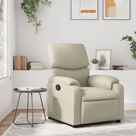 Cream Faux Leather Recliner by , Armchairs - Ref: Foro24-373435, Price: 234,44 €, Discount: %