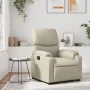 Sillón reclinable de cuero sintético crema de , Sillones - Ref: Foro24-373435, Precio: 234,41 €, Descuento: %