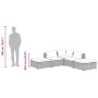 Set de muebles de jardín 5 pzas y cojines ratán sintético negro