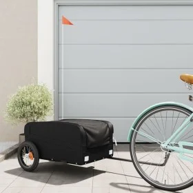 Black iron bicycle trailer 30 kg by , Bicycle trailers - Ref: Foro24-94038, Price: 99,78 €, Discount: %