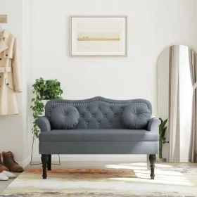 Banco con cojines terciopelo gris oscuro 120,5x65x75 cm de , Bancos - Ref: Foro24-372141, Precio: 206,67 €, Descuento: %