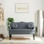 Bench with dark gray velvet cushions 120.5x65x75 cm by , Banks - Ref: Foro24-372141, Price: 206,67 €, Discount: %