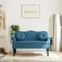 Bench with blue velvet cushions 120.5x65x75 cm by , Banks - Ref: Foro24-372148, Price: 189,91 €, Discount: %