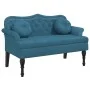 Bench with blue velvet cushions 120.5x65x75 cm by , Banks - Ref: Foro24-372148, Price: 189,91 €, Discount: %