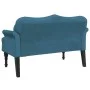 Bench with blue velvet cushions 120.5x65x75 cm by , Banks - Ref: Foro24-372148, Price: 189,91 €, Discount: %