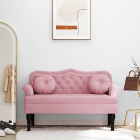 Bank mit rosa Samtkissen 120,5x65x75 cm von , Banken - Ref: Foro24-372143, Preis: 251,15 €, Rabatt: %