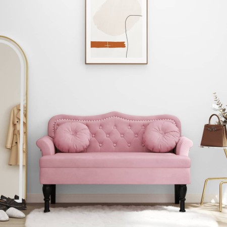 Banco con cojines terciopelo rosa 120,5x65x75 cm de , Bancos - Ref: Foro24-372143, Precio: 244,09 €, Descuento: %