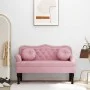 Bench with pink velvet cushions 120.5x65x75 cm by , Banks - Ref: Foro24-372143, Price: 227,99 €, Discount: %