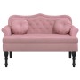 Banco con cojines terciopelo rosa 120,5x65x75 cm de , Bancos - Ref: Foro24-372143, Precio: 244,09 €, Descuento: %