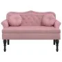 Bank mit rosa Samtkissen 120,5x65x75 cm von , Banken - Ref: Foro24-372143, Preis: 227,99 €, Rabatt: %
