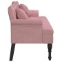 Banco con cojines terciopelo rosa 120,5x65x75 cm de , Bancos - Ref: Foro24-372143, Precio: 244,09 €, Descuento: %