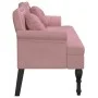 Bench with pink velvet cushions 120.5x65x75 cm by , Banks - Ref: Foro24-372143, Price: 227,99 €, Discount: %