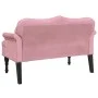 Bank mit rosa Samtkissen 120,5x65x75 cm von , Banken - Ref: Foro24-372143, Preis: 227,99 €, Rabatt: %
