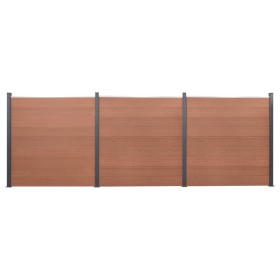 Brown WPC Fence Panel Set 526x186 cm by , fence panels - Ref: Foro24-3211828, Price: 786,61 €, Discount: %