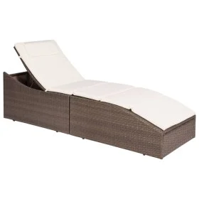 Lounger with brown synthetic rattan cushion by vidaXL, Loungers - Ref: Foro24-44135, Price: 226,98 €, Discount: %