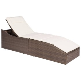 Sonnenliege mit Kissen synthetisches Rattan braun von vidaXL, Liegen - Ref: Foro24-44135, Preis: 218,31 €, Rabatt: %