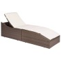 Lounger with brown synthetic rattan cushion by vidaXL, Loungers - Ref: Foro24-44135, Price: 218,31 €, Discount: %