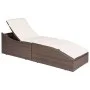 Lounger with brown synthetic rattan cushion by vidaXL, Loungers - Ref: Foro24-44135, Price: 226,98 €, Discount: %